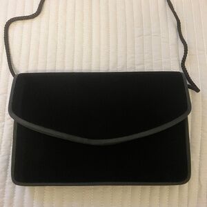 Vintage Bechamel Evening Shoulder Bag, Black Velvet, Late 90s - 5.5" x 8.5"